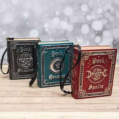 Magic Spell Book Hanging Ornaments Decorations Witch Moon Pentagram Pagan Yule • £9.99