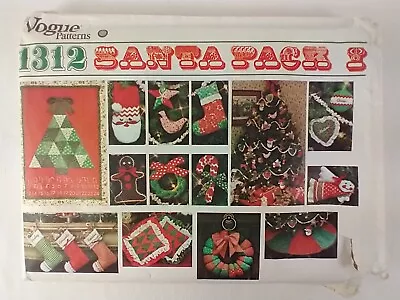 Vintage Vogue Patterns Santa Pack 1312 Christmas Accessories Uncut Factory Fold • $11.99