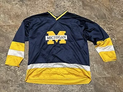 Vintage 1990s Michigan Wolverines Crable  Hockey Jersey Mens Large MADE IN USA • $42.99