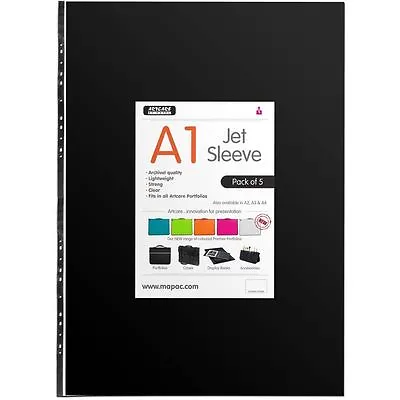 Mapac Jet Sleeve Pack A1 5 Pack For Portfolio Cases Folders Display Book Storage • £13.99