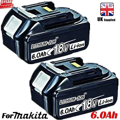 2X 18V 6.0AH LXT Li-Ion Battery For Makita BL1840 BL1830 BL1850 Cordless Drill • £35.98