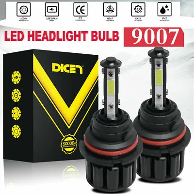 2PCS COB 9007 HB5 LED Headlight 4 Sides Hi/Low Bulb 6000K White 120W 32000LM • $12.20