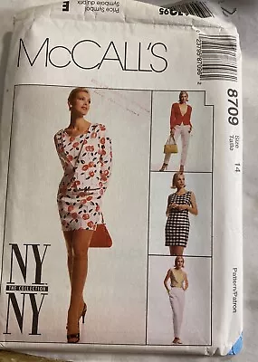 McCALLS NY/NY 8709 Misses Jacket Dress Top & Pants PATTERN Sz 14 Uncut • $7.92