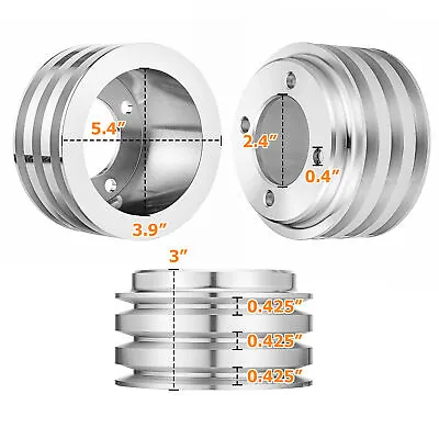 CNC 3 Groove 3V Crankshaft Pulley V-Belt For Small Block Ford 302 351W 351C 351M • $53.95