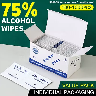 100-1000PCS Reynard Alcohol Pad Wipes Sterile 75% Medical Isopropyl Skin Swabs • $35.99