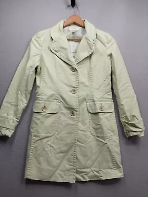 MERONA Jacket Womens Small Light Green Button Up Lined Long Coat Pockets • $15.99