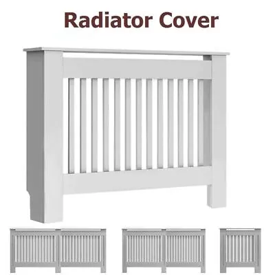 White Radiator Cover Grill Cabinet Modern Traditional Mdf Wood Furniture Shelf • £25.99