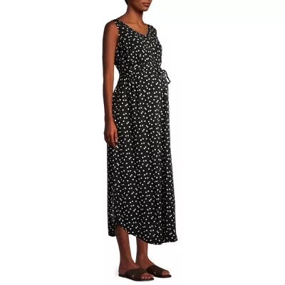 Time & Tru Woven Maternity Sleeveless Dress Black/White Women's Maternity Medium • $19.99