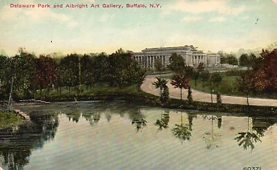 Postcard NY Buffalo Albright Art Gallery Delaware Park Vintage PC J4158 • $0.47