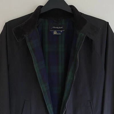 £15.99 • Buy Admiral Bomber Jacket Harrington Black Classic British Tartan Lined UK Size M
