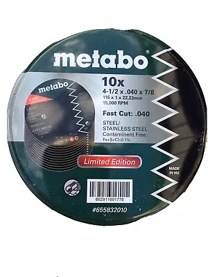 10x Metabo Slicer 4 1/2”x.040x7/8” Fast Cutting Wheels  • $13.99