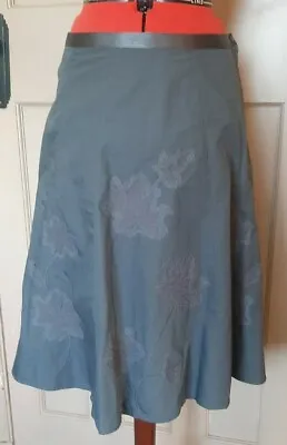 £8 • Buy NEXT PETITE Grey Skirt Floral Embroidery Applique Net Hem Ribbon Trim UK 12 BNWT