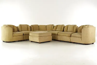 Henredon Mid Century Folio 500 7 Piece Modular Scallop Back Sectional Sofa • $5095