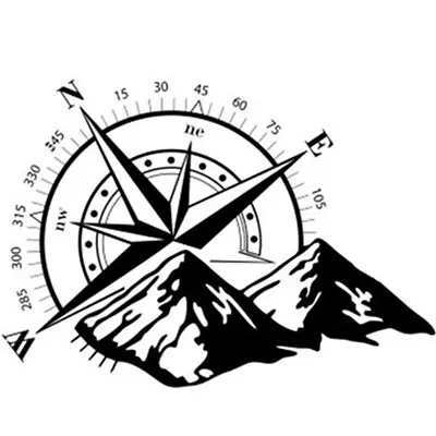 Compass Mountains Vinyl Decal Sticker For Car SUV Truck Hood Body Window Decor • $9.80