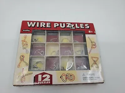 12 WIRE PUZZLES Brain Teaser Mind Game Toy Steel Metal IQ Test Magic Trick BOX • $9.99