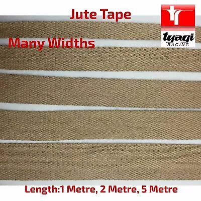 Jute Tape Natural Hessian Rustic Webbing Strap Trims Border Upholstery Many Size • £5.99