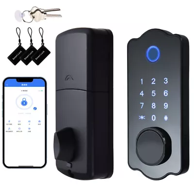Wifi Smart Door Lock Front Deadbolts APP Fingerprint Card Keyless Digital Keypad • $85.23