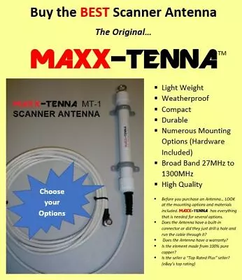  Have It YOUR Way!  Maxx-Tenna Multi Band Scanner Antenna With Coax Cable • $41.99