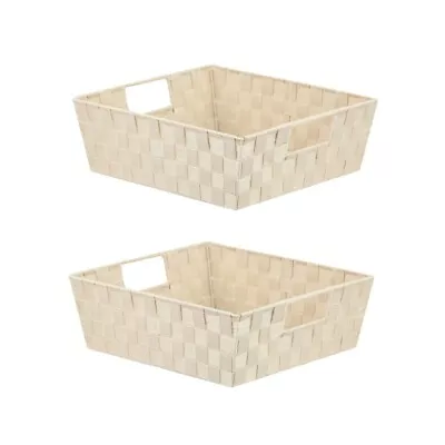 Large Polyester Woven Strap Storage Bin With Handles Ivory (2 - 4Pack) • $15.83