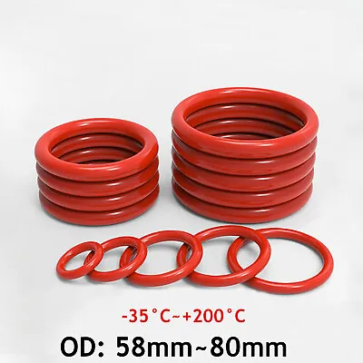 £1.67 • Buy Metric Vmq Universal Rubber O-ring Combination Set Gasket Seal Red Od 58-80mm