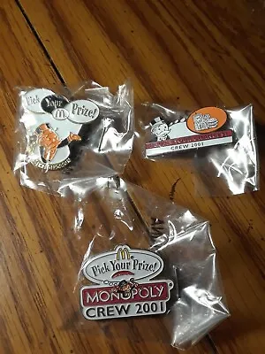 Lot 3 MCD McDonald's McDonalds Crew Pins Pinbacks Brooch Tie Clip Jewelry • $2.99