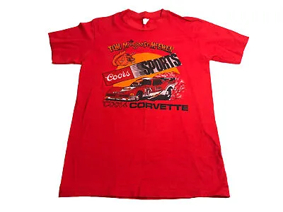 VTG Single Stitch Large T-shirt Tom McEwen The Mongoose Red Corvette Coors SZ S • $87.01