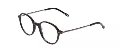 Ernest Hemingway H4855 Unisex Round Eyeglasses Gloss Black Gun Metal Stripe 48mm • $99.95