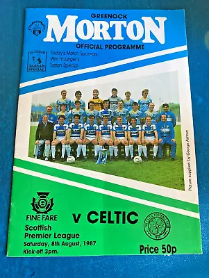 £0.99 • Buy Greenock Morton V Celtic Scottish Premier League 8th August 1987 Programme