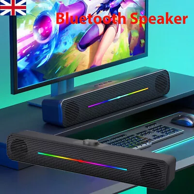 Portable Stereo Bass External Computer Speaker LED Subwoofer For PC Laptop • £15.99