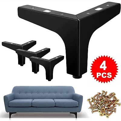 4PCS 4  Metal Furniture Legs Modern Furniture Sofa Table Cabinet Feet Stand 10cm • £10.95