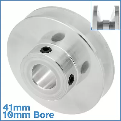 Aluminium Alloy 41mm V Groove Track Wheel 10mm Fixed Bore Diameter Motor Shaft • £16.68