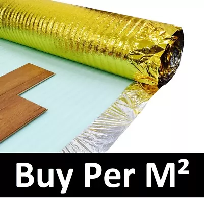 3mm Acoustic Gold Underlay - For Wood Or Laminate Flooring - Top Quality • £96.99