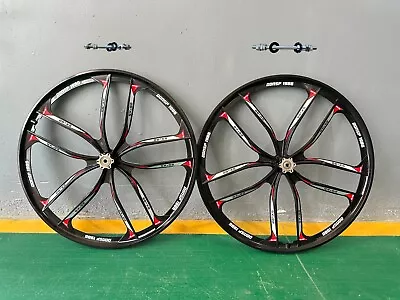 26  10 Spokes Mag Wheel Set 100*135mm For Rotary Flywheel 7-9s-Cruiser MTB Bike • $99.77