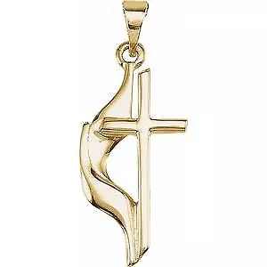 10k Yellow Gold Methodist Cross Pendant Perfect Gift For Women • $179.99