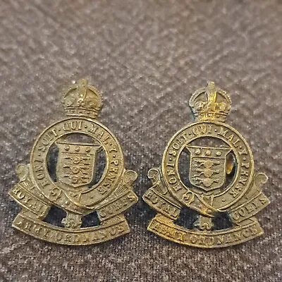 £6.40 • Buy Royal Army Ordnance Corps Pair Of Officer's Bronze Collar Badges