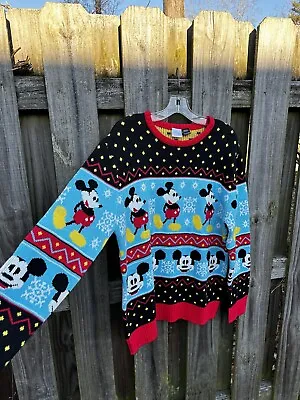 Disney Mickey Mouse  Multi Colored Knitted Christmas Sweater XL • $19.99