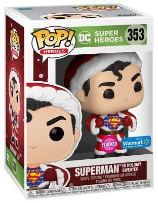 $24.99 • Buy Funko POP! Heroes DC Superman In Holiday Sweater #353 [Flocked] Exclusive