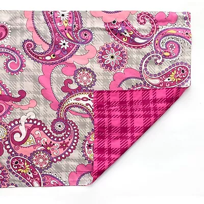 Vera Bradley Cotton Pillow Sham STD Paisley Meets Plaid Pink Multicolor Vibrant • $15.95