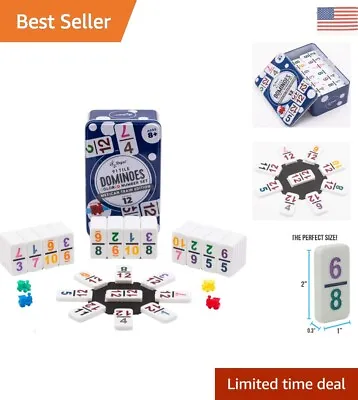 Double 12 Dominoes Set - Mexican Train Game With Hub & 91 Numbered Tiles • $33.99