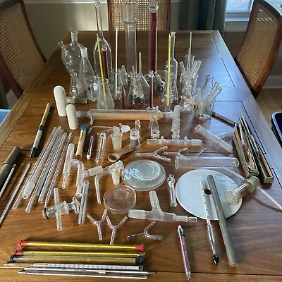Huge Lot 150+ Piece Chemistry Set Lab Glassware Beakers Flasks PYREX Kimax USA • $399
