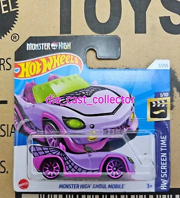 HOT WHEELS 2024 B CASE 1st RELEASE MONSTER HIGH GHOUL MOBILE Boxed Ship Com Post • $4.99