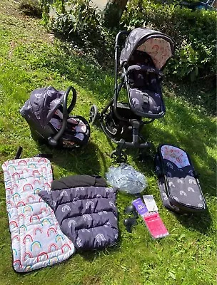 Cosatto Giggle 23 In 1 Travel System With Hold Car Seat - Happy Campers • £200