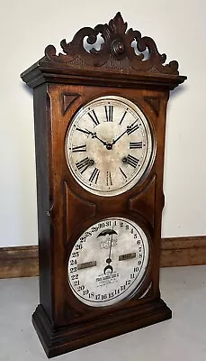 Ithaca Double Dial Calendar Clock Farmer No. 10 Mantel Shelf Table Clock • $465