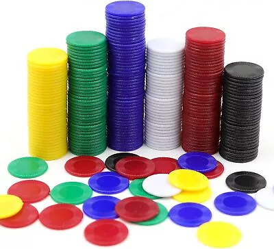 Darovly 600Pcs Plastic Poker Mini Chips In 6 Colors Bulk Poker Card Game Chips F • $24.11