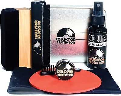 Protector Vinyl Record Cleaning Kit - Record Cleaner Includes Soft Velvet & Carb • $38.07
