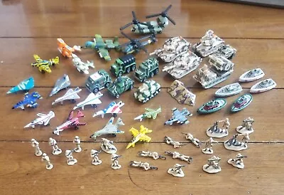 Galoob Micro Machines Military Lot ~Tanks Planes Soldiers Etc. 44 Pcs • $67.50