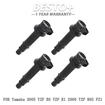4 Pack Ignition Coil For Yamaha 2005 YZF R6 YZF R1 2006 YZF R6S FZ1 • $58.92