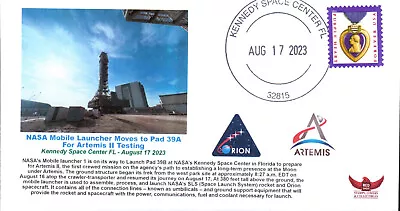 2023 NASA SLS Artemis II Mobile Launcher Moves To Pad 39A For Testing KSC 17 Aug • $5