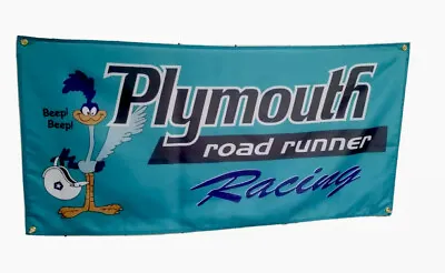 Plymouth Roadrunner Racing Flag Banner Sign Garage Mancave Hotrod Mopar 3x5 Ft • $31