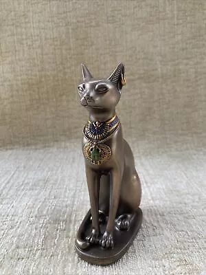 Veronese Egyptian Cat Ornament God Bastet Bronze Effect Statue Collectable 2001 • £18